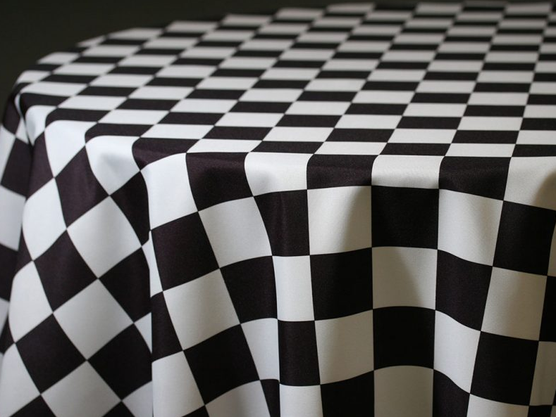 black and white tablecloth party city