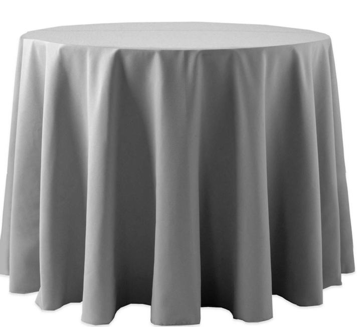 Polyester Round Tablecloths Brooklyn, Grey Round Tablecloth